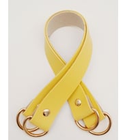 Angel Çanta Aksesuar Sarı Suni Deri 38X2.5 Cm Çift Çanta Sapı Light Gold Metalli