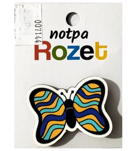 Notpa Rozet Ahşap Kelebek Mavi - 3 adet
