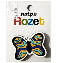 Notpa Rozet Ahşap Kelebek Mavi - 3 adet
