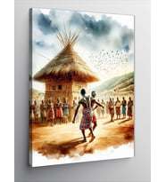 Kanvas Tablo Dans Eden Afrikalı İnsanlar