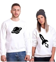 Tshirthane Jüpiter Roket Sevgili Kombinleri Sweatshirt Kombini (Tek Ürün Fiyatıdır.)