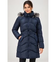 Dewberry Kadın %100 Polyester Kaban Lacivert Z9768 Günlük Dış Giyim, Şehir ve Ofis Stili, Hafta Sonu Kombini