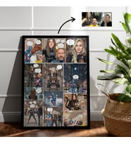Ezgoola /Çizgi Roman / Sevgililer Günü / Kişiye Özel Sevgiliye Fotoğraf Tablo  / 14 şubat / Kişiye özel hediye / Sevgiliye Hediye / tablo / çerçeveli poster (Ahşap)