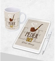 Kişiye Özel  Babalar Günü Hediyesi Defter& Kupa   &Kalem Seti