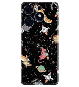 Spark 10 Pro Kılıf Silikon Desen Özel Seri Planet Animals 1771