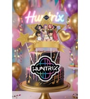 K Pop Huntrix Demon Hunters Pasta Süsü Çubuklu Gold 4'lü Doğum Günü Parti Pasta Dekoru