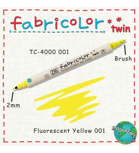 Zig Fabricolor Twin Çift Uçlu Kumaş Boyama Kalemi FLUORESCENT YELLOW 