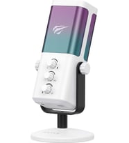 Havit GK65 Rgb Profesyonel Yayıncı Mikrofonu 192KHZ 24BIT Hi-Fi Dahili Ses Kartlı Mikrofon