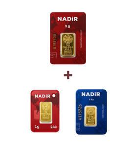 Nadir Gold 24 Ayar 8,5 Gram Altın (1 Ad 5 Gram Altın + 1 Ad 2,5 Gram Altın + 1 Ad 1 Gram Altın )