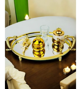 Infinity Söz Nişan Kahve Tepsisi (Gold)