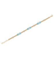 Diamond Line-Gülaylar 14 Ayar Sarı Altın Göz Figürlü Bileklik