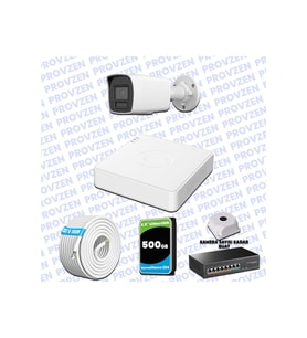 Provzen Hikvision Hibrit IP ColorVu 1 Kameralı Güvenlik Kamerası Mikrofonlu  Olay Anında bildirim