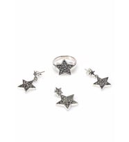 Söğütlü Silver markazit taşlı üçlü set
