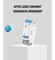 Taşınabilir Mini Mikroskop LED Işıklı 80X–200X Büyütmeli ve Odak Ayarlı