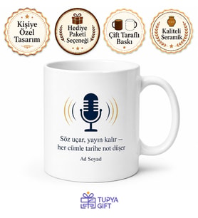 Spiker Canlı Yayın Ciddiyeti Kupa Bardak Hediye Özel Tasarım Porselen Mug