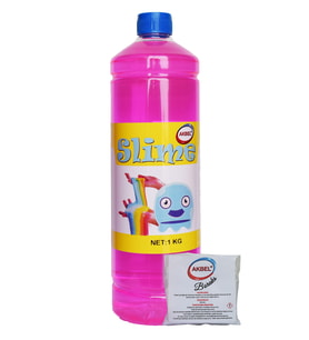 Akbel şaka hamuru slime fosforlu pembe 1 kg + boraks