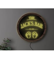 BK Gift Kişiye Özel Led Işıklı Yuvarlak Bar Tabelası, Işıklı Tabela, Bar Dekorasyonu, Duvar Dekoru, Home Bar Tabela-6