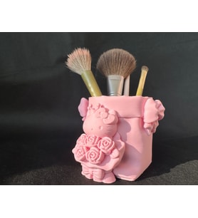 Sevimli Kawaii Makyaj Fırçalık  3D Baskı Kozmetik Organizer ve Kalemlik