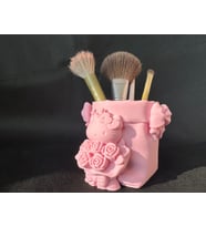 Sevimli Kawaii Makyaj Fırçalık  3D Baskı Kozmetik Organizer ve Kalemlik