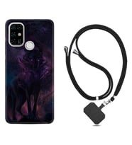 Casper E30 F20 X20 Kılıf Boyun Askılı Silikon Black Purple Wolf 1791