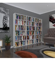 Kenzlife kitaplık süper ga 180*240*19 byz 6 katlı 3 bölme çift bölme opsiyonlu ofis mutfak banyo dolabı arkalıksız