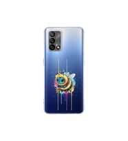 Oppo A74 ile uyumlu Splash arı tasarımlı şeffaf silikon kılıf