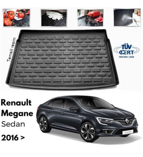 Renault Megane 4 Sedan Bagaj Havuzu Paspası 2016 Sonrası