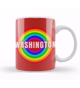Washington Vintage Retro Rainbow Style Kupa Bardak Porselen
