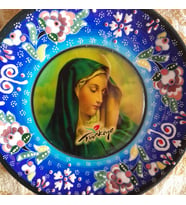 Meryem Ana Konulu Tabak (Pudra-Ekru)