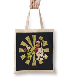 Touche Turtle And Dum Dum Retro Japanese Bez Çanta Uzun Saplı