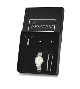 Forentina Zirkon Taşlı Kolye Küpe Bileklik Saat Hediye Set PS2419