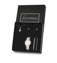 Forentina Zirkon Taşlı Kolye Küpe Bileklik Saat Hediye Set PS2419
