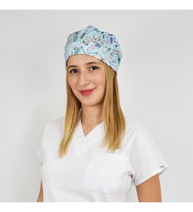 Mavi Güzellik Desenli Doktor Hemşire Hastane Cerrahi Bone