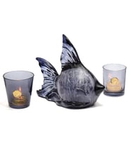 Dekoratif Ocean Art Siyah Balık Heykeli (23 cm)