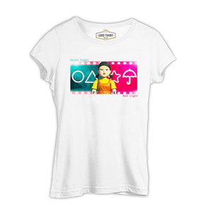 Squid Game - Red Light Green Light Beyaz Kadın Tshirt