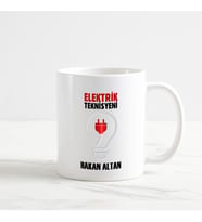Elektrik Teknisyeni Kupa Bardak (1. Tasarım) (Beyaz)