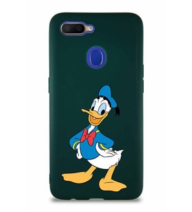 Oppo A12 Soft Premier Kapak Donald Duck-C Tasarımlı Silikon Kılıf - Yeşil (Şeffaf)