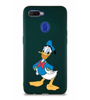 Oppo A12 Soft Premier Kapak Donald Duck-C Tasarımlı Silikon Kılıf - Yeşil (Şeffaf)