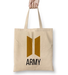 Bts Army Gift LOGIO MERCH Bez Çanta Uzun Saplı