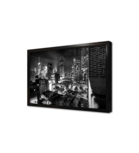 New York Gece Çerçeveli Mdf Tablo