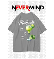 The Margarita Baskılı Oversize Tişört - %100 Pamuk Unisex (Antrasit)