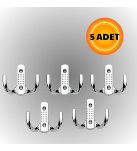 Noktalı Metal Askı Şık Portmanto Askılık Dolap Mobilya Askısı (vidalar Dahil)(5 ADET )