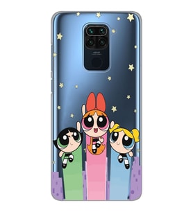 Xiaomi Redmi Note 9 Uyumlu Powerpuff Girls Desenli Şeffaf Telefon Kılıfı
