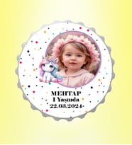 Pony Resimli İsimli Puantiyeli Kapak Magnet Açacak Kişiye Özel
