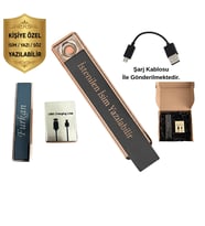 İsme Özel Metal Elektronik Çakmak - Şarjlı USB'li Lüks Hediye Kutulu