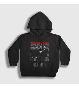 Presmono Unisex Çocuk Siyah Band Rock Nickelback Kapüşonlu Sweatshirt 536357tt