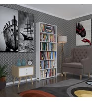 Kenzlife kitaplık süper ga 180*80*19 byz 6 katlı tek bölme çift bölme opsiyonlu ofis mutfak banyo dolabı arkalıksız (Karışık)
