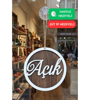 Üç Katlı El Yazılı Modern Açık/Kapalı Tabelası - Akçaağaç-Ceviz