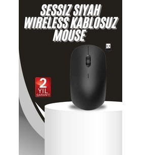 Ergonomik Tasarım Kablosuz Siyah Mouse Hassas Uzun Ömürlü