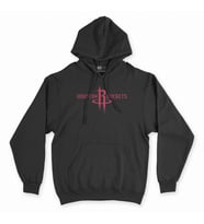 Houston Rockets Logolu Siyah Kapşonlu Sweatshirt Hoddie